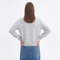 Soft Brushed Knit Crewneck Button Front Cardigan Sweater