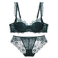 2 Piece Floral Lace Underwire Bra and Panty Lingerie Set