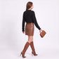 Long Sleeve V Neck Knit Pullover Sweater with Button Detail