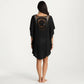 Crochet Medallion Swim Cover Up Dress with Tassel Trim and Relaxed Boho Silhouette