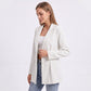 Longline Single Button Blazer with Notched Lapels