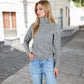 Long Sleeve Cable Knit Turtleneck Sweater