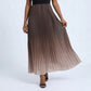 Sleeveless High Neck Pleated Ombre A-Line Maxi Dress with Flowy Skirt