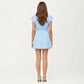 Eyelet Babydoll Top with V-Neckline Button Front and Flutter Sleeves