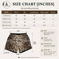Leopard Print Sequin Party Shorts with Elastic Waist Lining and Side Pockets