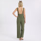 Button Front Jumpsuit Sleeveless Wide Leg Utility Pocket Outfit