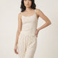 2-Piece Floral Cami Top and Wide Leg Pants Sleepwear Lounge Set with Slim Straps and Relaxed Soft Knit Fit