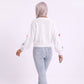 Colorful Bow Crew Neck Long Sleeve Knit Sweater