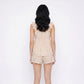 2-Piece Striped Ruffle Strap Cami Top and Shorts Sleepwear Lounge Set with Lace Trim and Relaxed Flowy Fit
