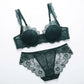 2 Piece Floral Lace Underwire Bra and Panty Lingerie Set