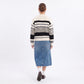Striped Collared Button Front Knit Cardigan Sweater