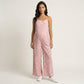 Floral Print Jumpsuit Spaghetti Strap Sleeveless Wide Leg Relaxed Fit One Piece