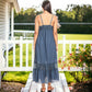 Adjustable Spaghetti Strap Sleeveless Boho Lace Maxi Dress