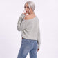 Oversized Off Shoulder Long Sleeve Knit Pullover Sweater