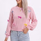 Colorful Bow Crew Neck Long Sleeve Knit Sweater