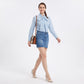 Tie-Neck Bow Long Sleeve Button-Down Blouse