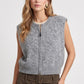 Sleeveless Full Zip Knit Sweater Vest