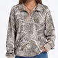 Camo Print Quarter Zip Long Sleeve Pullover Sweatshirt