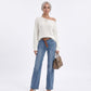 Oversized Off Shoulder Long Sleeve Knit Pullover Sweater