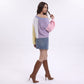 V Neck Button Front Cropped Knit Cardigan with Long Sleeves