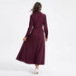 Long Sleeve Belted Trench Coat with Notched Lapels and Button Front