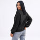 Cable Knit V-Neck Balloon Sleeve Sweater