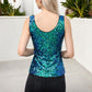 Sleeveless Sequin Tank Top V-Neck Sparkly Party Shirt