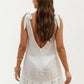 Sleeveless Swim Cover Up Dress with Tie Shoulder Straps and Ruffle Hem Detail