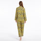 Giraffe Print 2 Piece Pajama Set with Long Sleeve Button Down Top and Pants