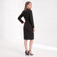 Long Sleeve Blazer Dress with Shawl Collar and Buttoned Waist