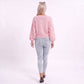 Colorful Bow Crew Neck Long Sleeve Knit Sweater