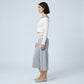 Lace Contrast Waistband Cropped Wide-Leg Trousers