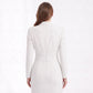 Long Sleeve Blazer Dress with Shawl Collar and Buttoned Waist
