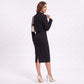 Cropped Blazer and Square Neck Midi Dress Two Piece Set