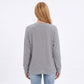 Thermal Waffle Knit Henley Top with Kangaroo Pocket