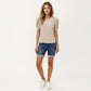 Short Sleeve Puff Sleeve Knit Top with Crew Neck and Soft Textured Fabric