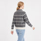 Striped Collared Button-Front Cardigan Sweater
