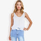 V-Neck Knit Tank Top With Eyelet Detail