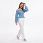 Off Shoulder Lace Up Corset Long Sleeve Peplum Blouse