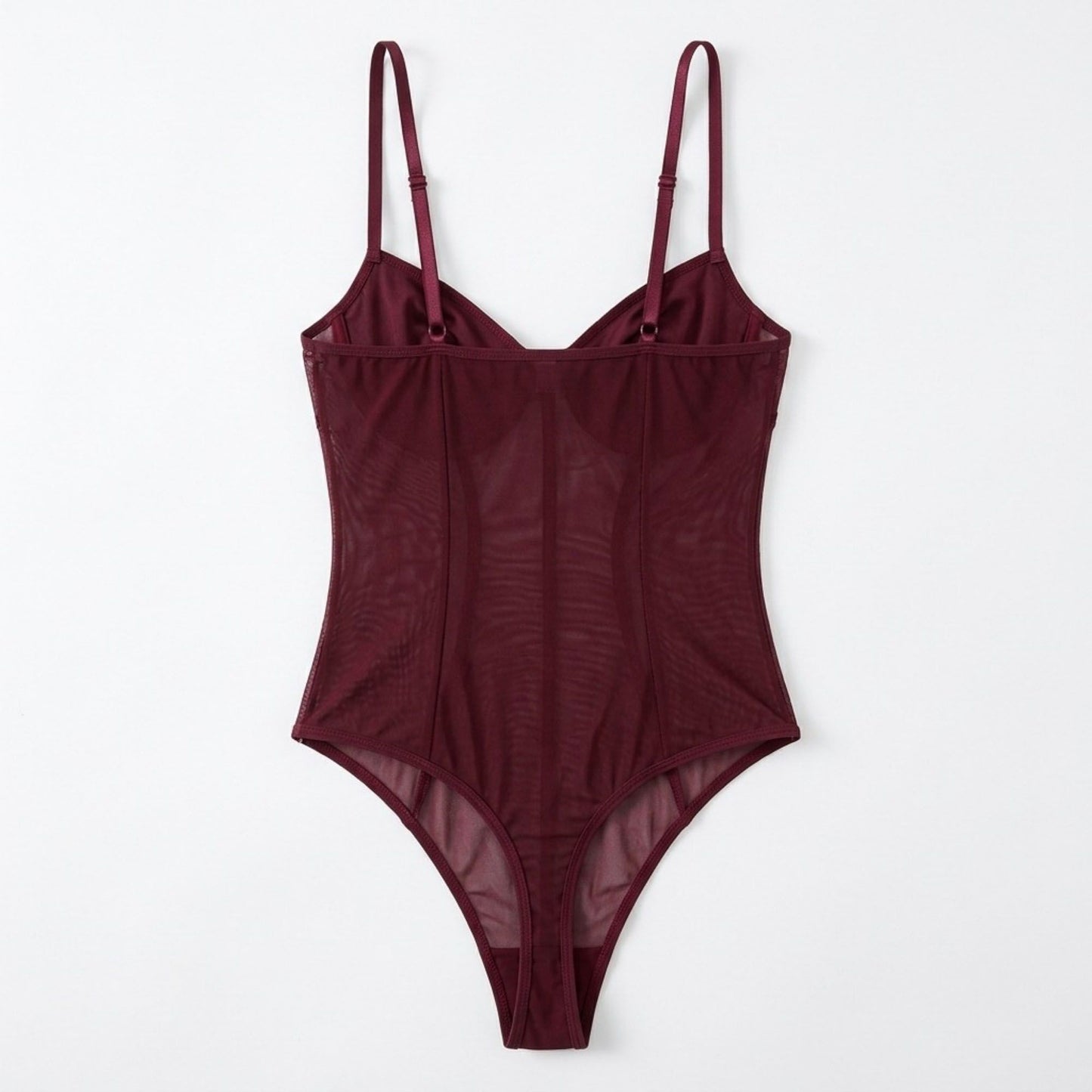 Floral Lace Mesh Bodysuit with Underwire Cups and Adjustable Straps