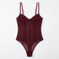Floral Lace Mesh Bodysuit with Underwire Cups and Adjustable Straps