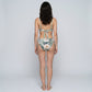2-Piece Tropical Print Bikini Swimsuit with Wrap Front Bralette Top Side Tie Bottoms and Smooth Stretch Fit