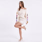 Crochet Floral Sleeve Knit Pullover Sweater with Long Sleeves