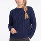 Cable Knit Crew Neck Pullover Sweater