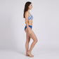 2 Piece Bikini Set with Printed Halter Top and High Waist Bottom