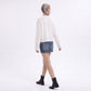 Oversized Crewneck Knit Sweater with Flared Sleeves