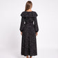 Polka Dot Maxi Dress Ruffle V Neck Long Sleeve Tie Waist Wrap Style Dress