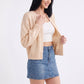 Open-Front Drop Shoulder Long Sleeve Knit Cardigan