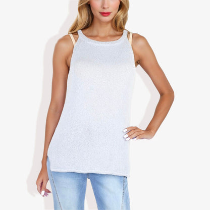 Sleeveless Textured Knit Tank Top