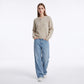 Rib Knit Full Zip Crewneck Cardigan Sweater